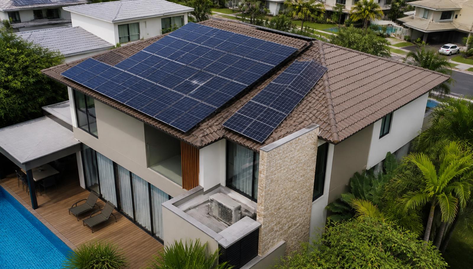 Imagem ilustrativa de energia solar em residência no Estado de São Paulo